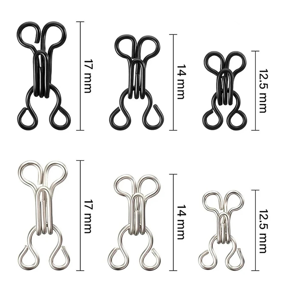 300 Sets of Sewing Hooks and Eyes Metal Sewing Hooks and Eyes Closure Fasteners for Clothes Hooks Skirt Buttons Coat Bracelets