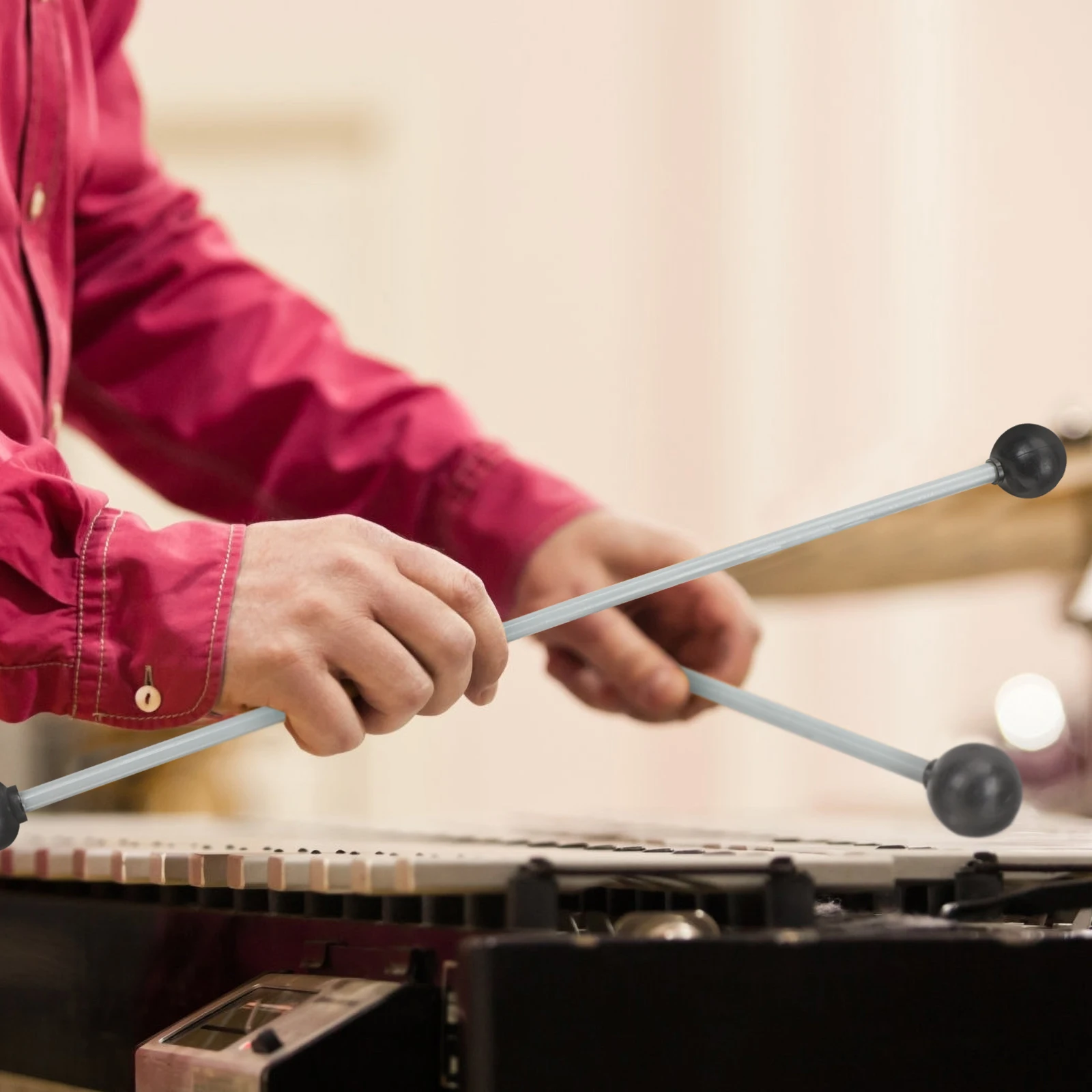 

2pcs Double-Head Xylophone Mallets Soft Rubber Percussion Instrument For Marimba Chimes Bells Drumsticks Portable Light Weight