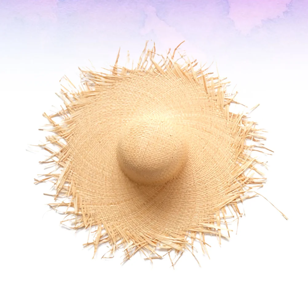 

1Pcs Stylish Straw Sun Hat Unique Design for Vacation Trips Summer Beach Visor Cap Sun Protection All-Match Headwear Yellow