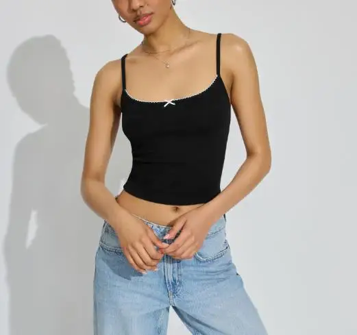 

Women's Camisole Top Summer New Y2K European and American Spicy Style Color Blocked Decal Backless Tight Sleeveless Camisole