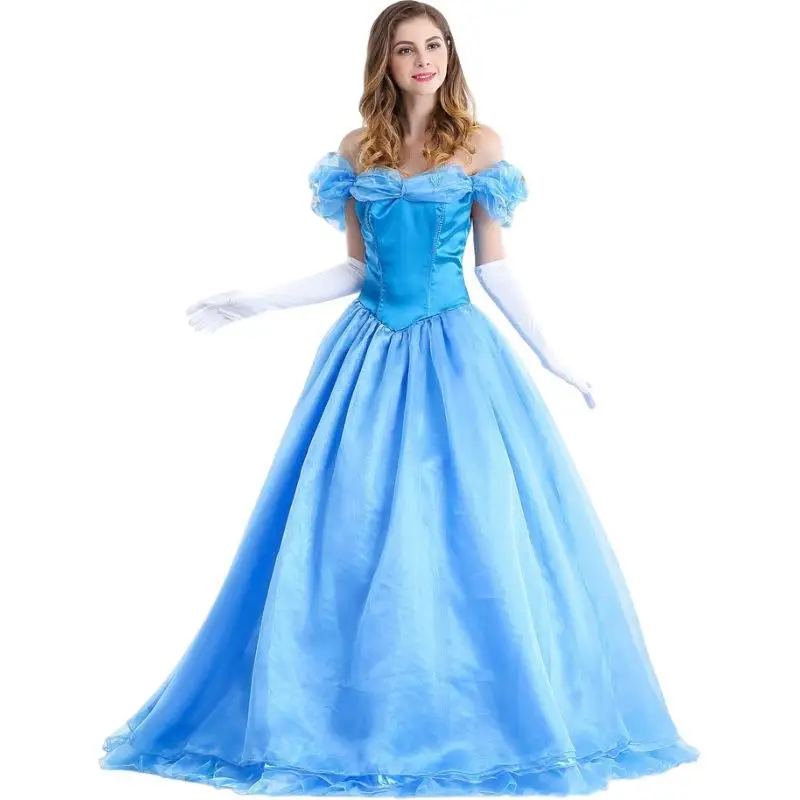 الأزرق الكرة ثوب زي loween الكبار المرأة مرحلة الأداء سندريلا الجنية T عبر الحدود ular السيدات Faion