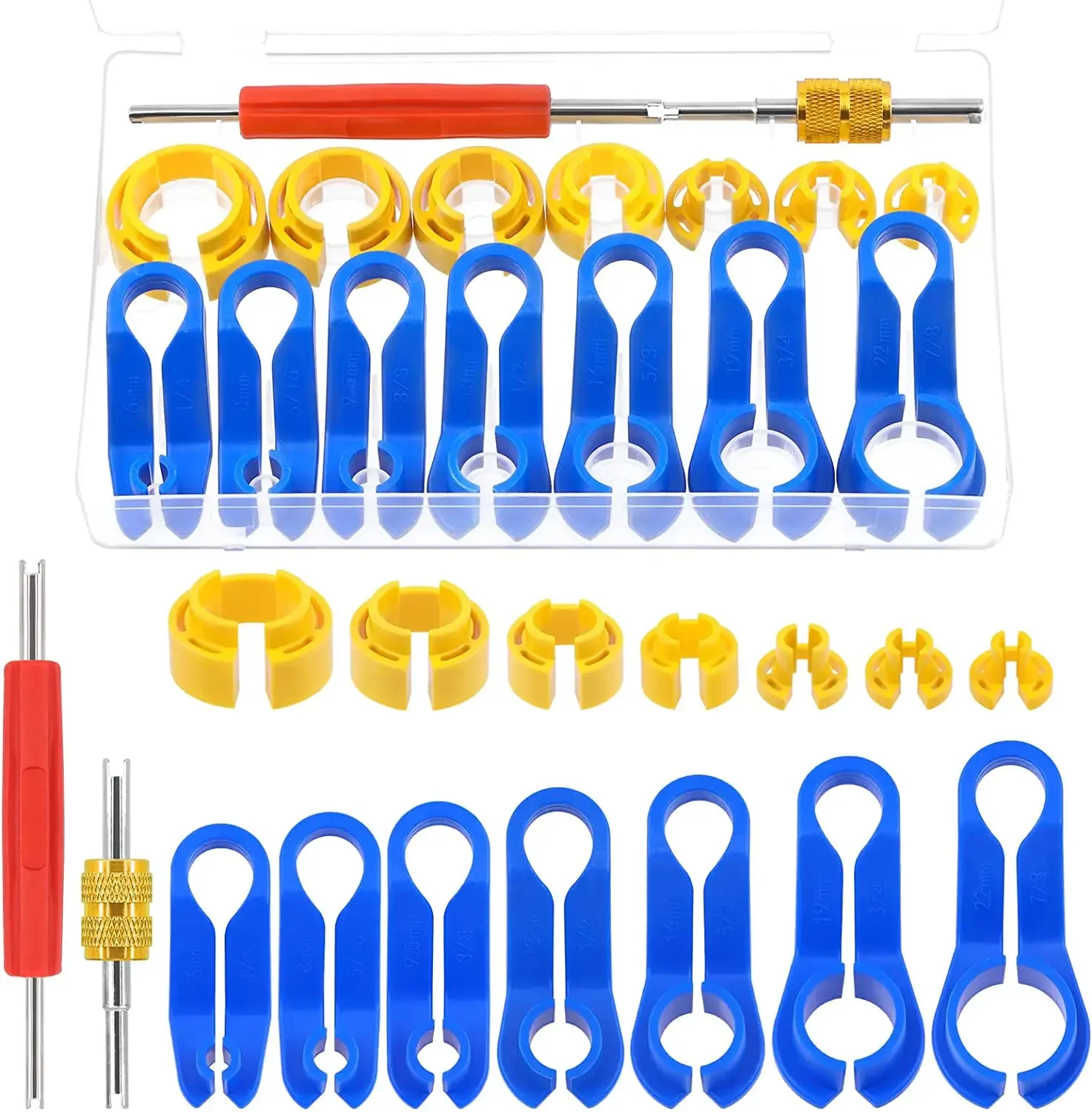 7/16Pcs Car Auto AC Line Disconnect Tool Set Fuel Line Quick Removal Tool Fuel Line Disconnect Fuel Line Angled Disconnect Tool