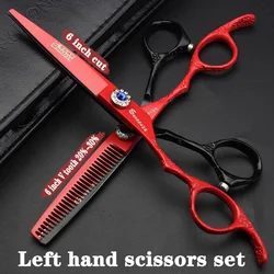 Left handle Barber Scissors, 5.5“6” inch Hairdressing Scissors, Hairdressing Professional Flat Cutting, Hair Cutting Tools.