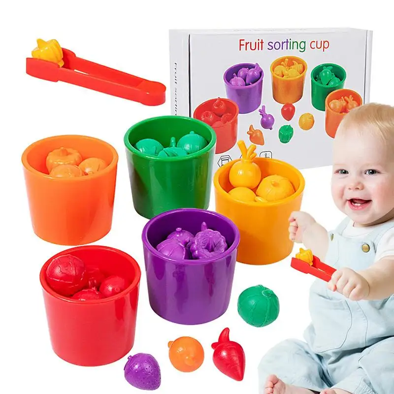 

Fruit And Vegetable Color Sorting Toys Early Educational Game For Kids Preschool Learning Color Matching Sensory Games