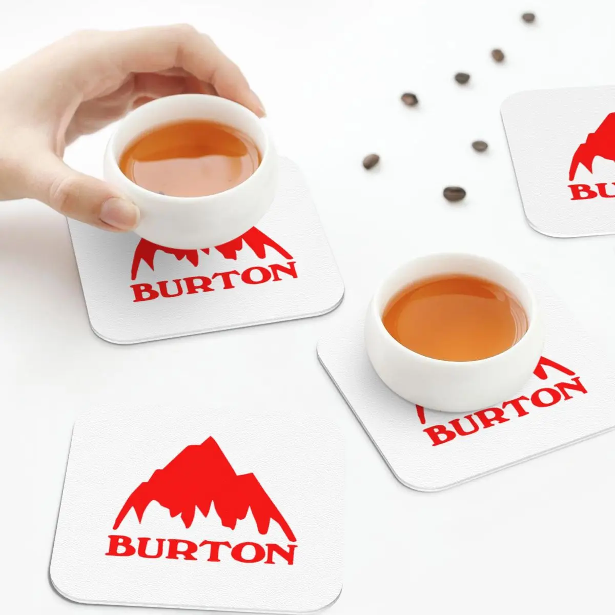 

Burton Snowboard Sportive Coasters Kitchen Placemats Non-slip Insulation Cup Coffee Mats For Decor Home Tableware Pads Set of 4