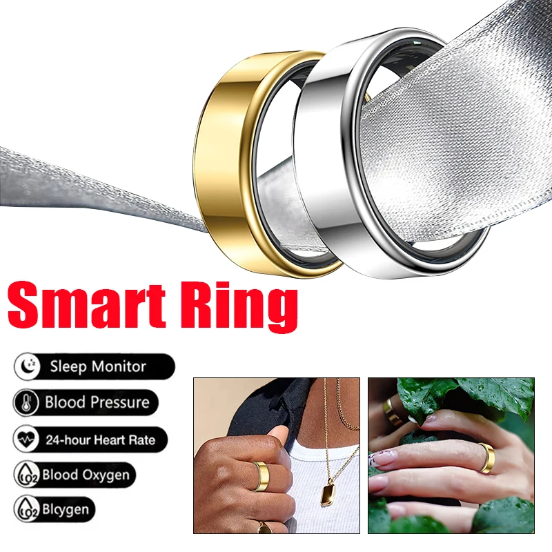 

Intelligent Waterproof Ring Heart Rate and Blood Oxygen Monitor Sleep Fitness Smartring Magnetic Charging Multi-functional Ring