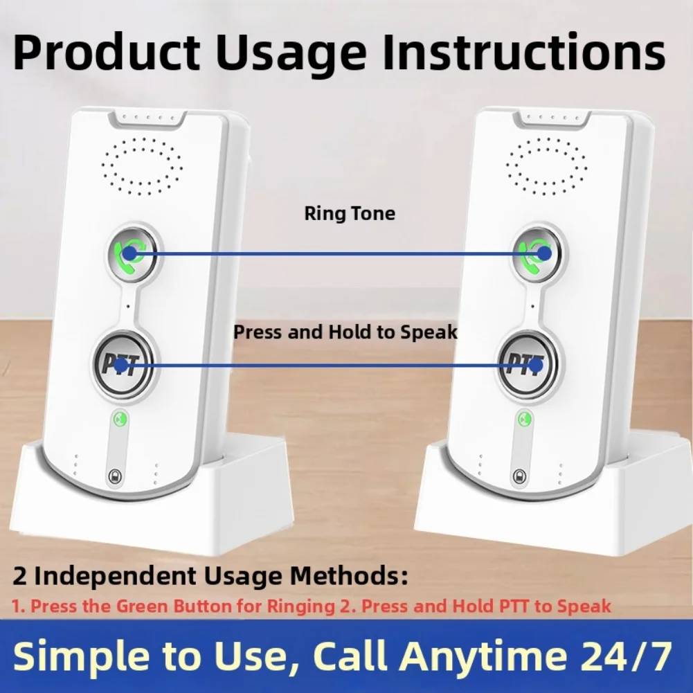 Wireless home doorbell with intelligent intercom system long range voice communication and outdoor waterproof design