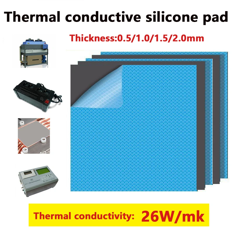 

Подушка для теплопроводности, силиконовая смазочная подушечка, высокая теплопроводность, амортизация, прочная теплопроводящая паста мощностью 26 Вт