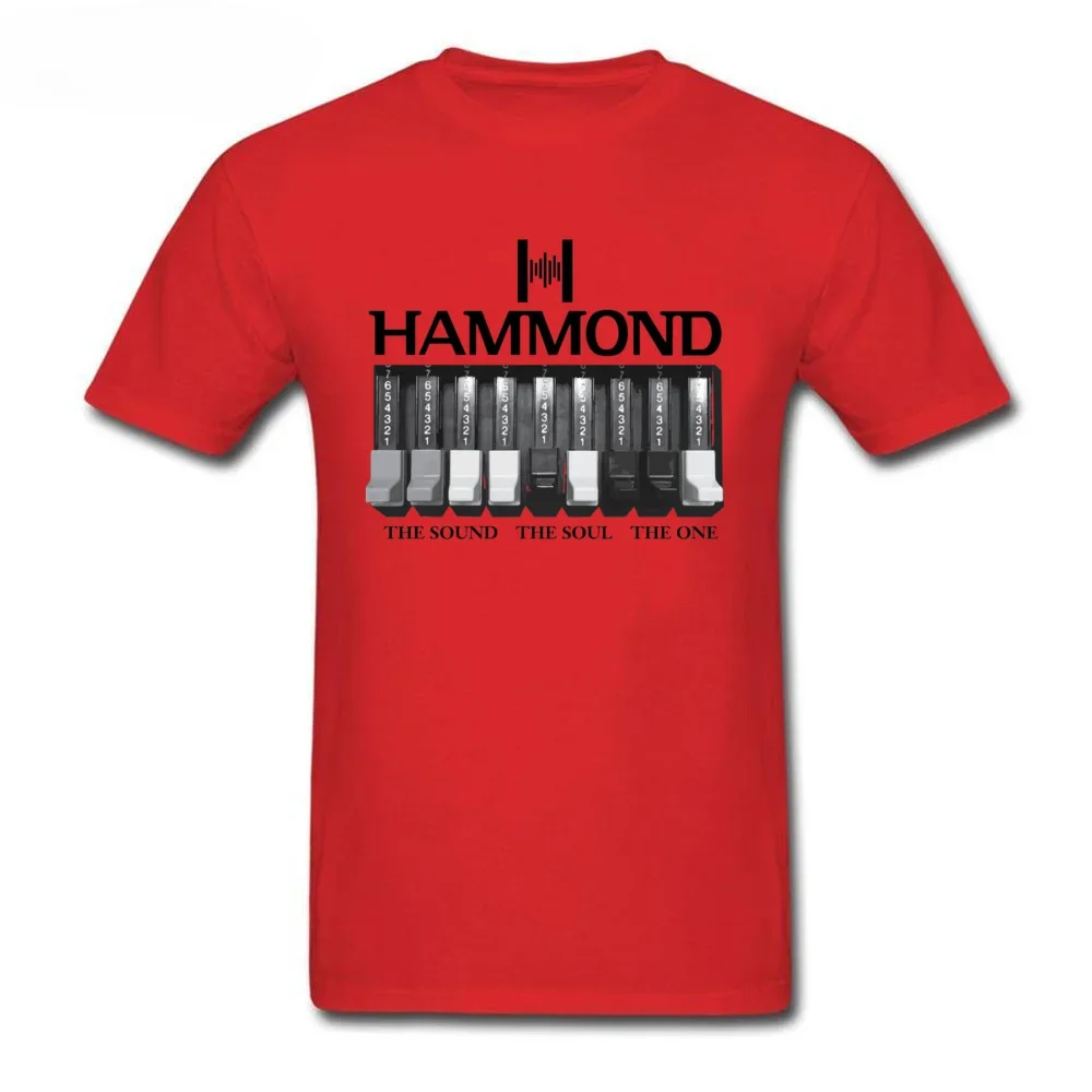 Muziek Hammond Orgel Logo En Graphics Gedrukt Witte T-Shirts Voor Mannen Thanksgiving Dag Elektronische Keyboard Gitaar T-Shirt Zomer