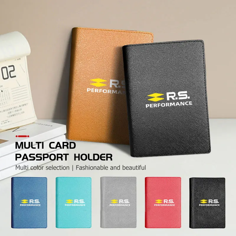 Car Travel Passport Wallet Leather Multi Card Slots Gift Purse For Renault RS Kadjar Captur Clio Megane 2 3 4 RS Koleos Logan
