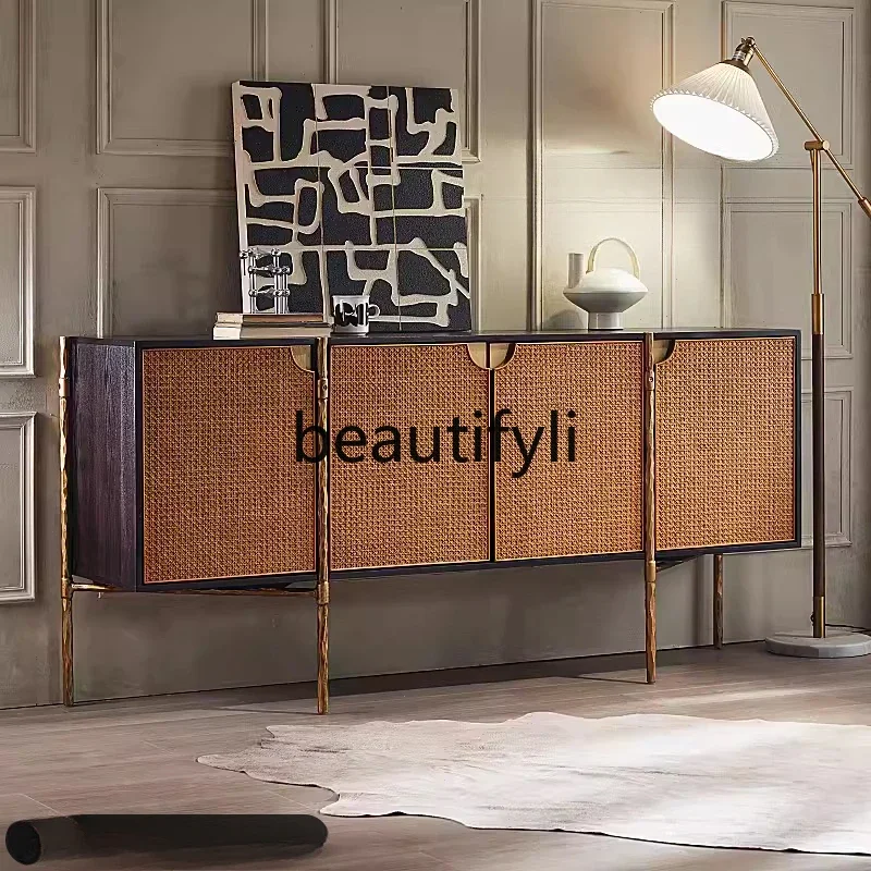 New arrive Modern simple forged cast iron art dining side cabinet in the ancient style retro and old