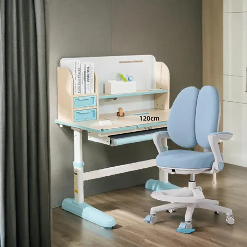 

Children Dressing Table Desk Chair Mini School Supplies Set Kindergarten Tables Kids Wood Office Mesa Infantil Chairs Child