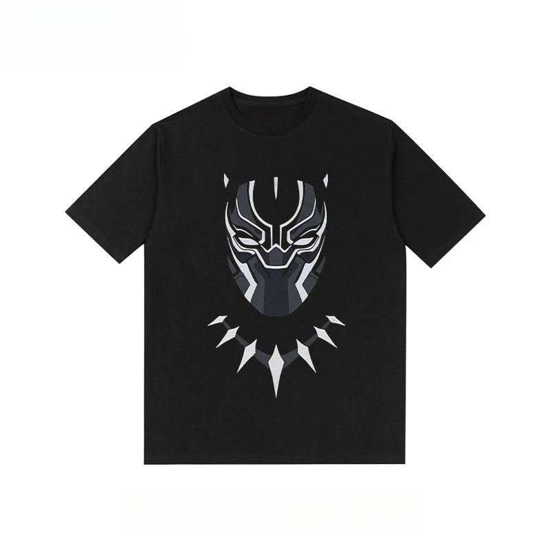 Marvel Black Panther movie T-shirt, 2026 cotton, loose-fitting, casual, fashionable short-sleeved casual sportswear