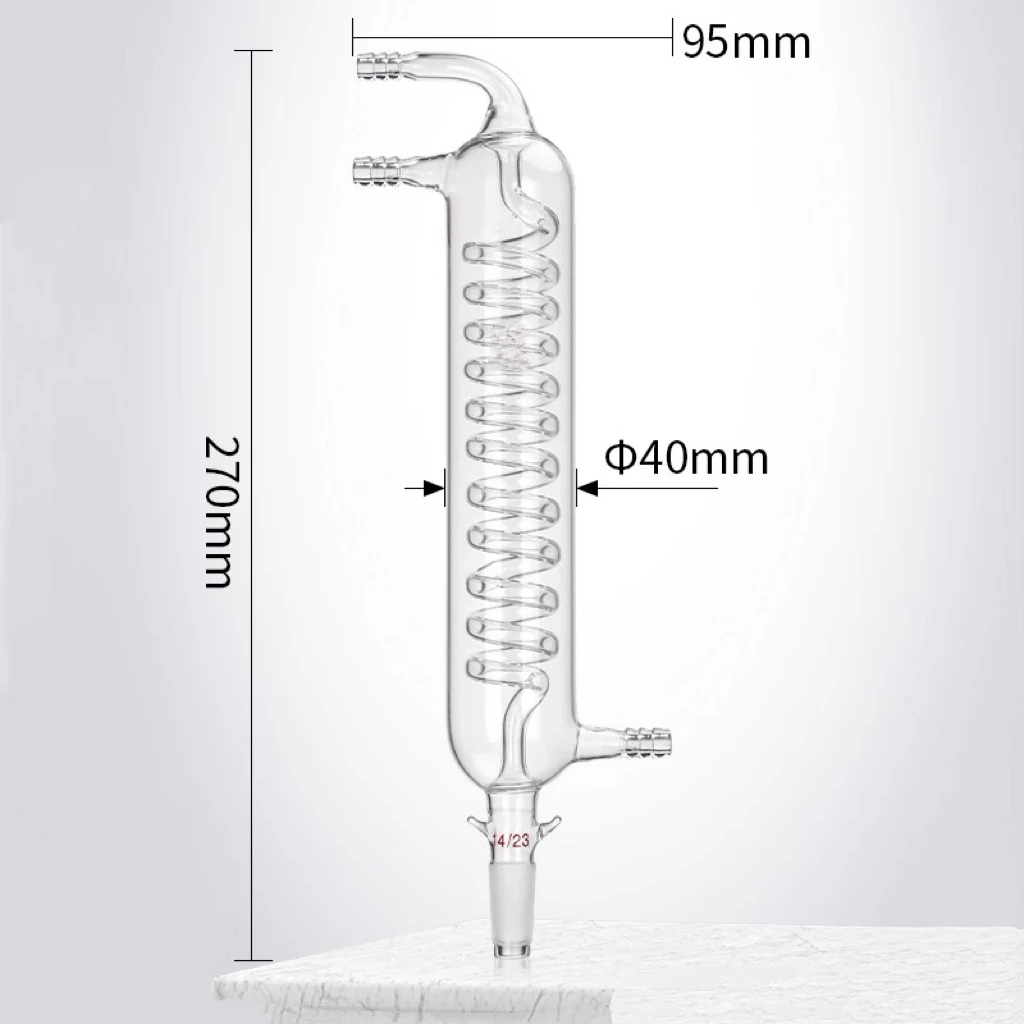 precision-saturated-vapor-pressure-special-snake-cooling-tube-ground-mouth-14-23-total-length-270mm-high-borosilicate-glass