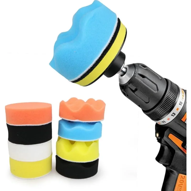 Sponge Wheel Car Beauty Set Electric Drill Polishing Polishing Sponge Plate Set Imitation Plush Waxing Angle Grinding Cleaning