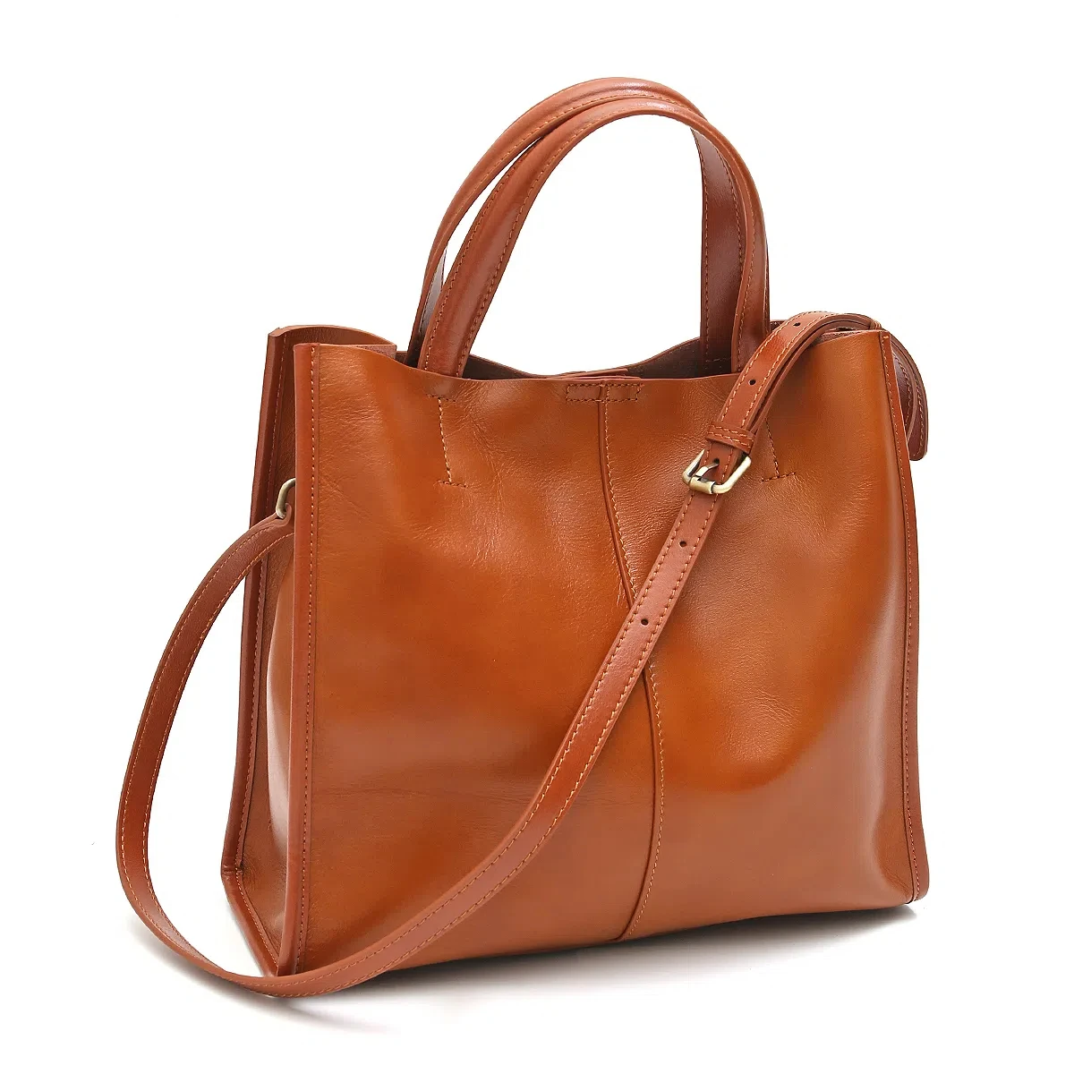 

Women’s Classic Genuine Leather Tote Simple Vintage Top-handle Bag Large Capacity Cross body Shoulder Handbag Business Versatile