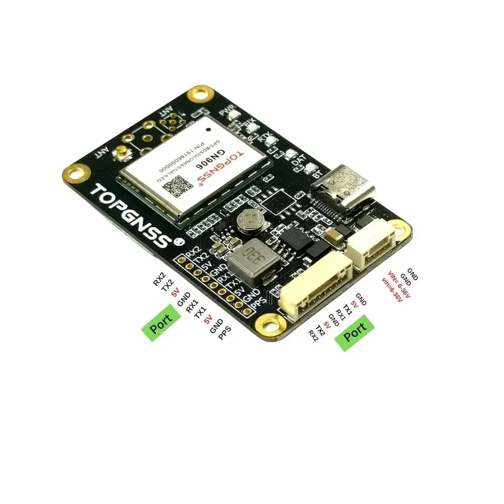 TOP906V12 RTK 12V GNSS GPS module antenna USB UART UAV UGV RTK high precision ZED-F9P module GNSS board Output RTCM NMEA0183