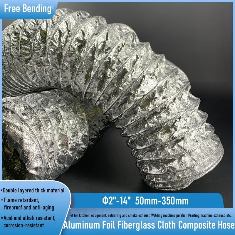 

6 "коррозионностойкая алюминиевая фольга из стекловолокна, композитный шланг, масштабируемая выхлопная труба для кухни/пайки/очистителя, розетка