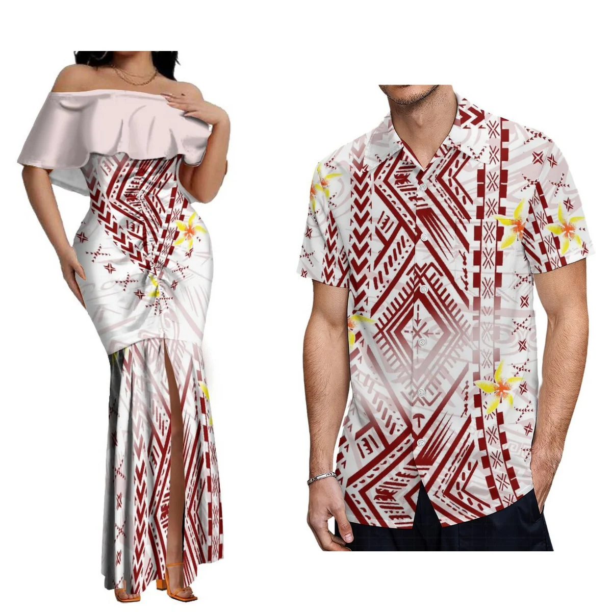 

Support Custom Women'S Sexy Off-The-Shoulder Fishtail Dresses Pacific Island Design Women'S Skinny Long Skirts With Men'S Shirts