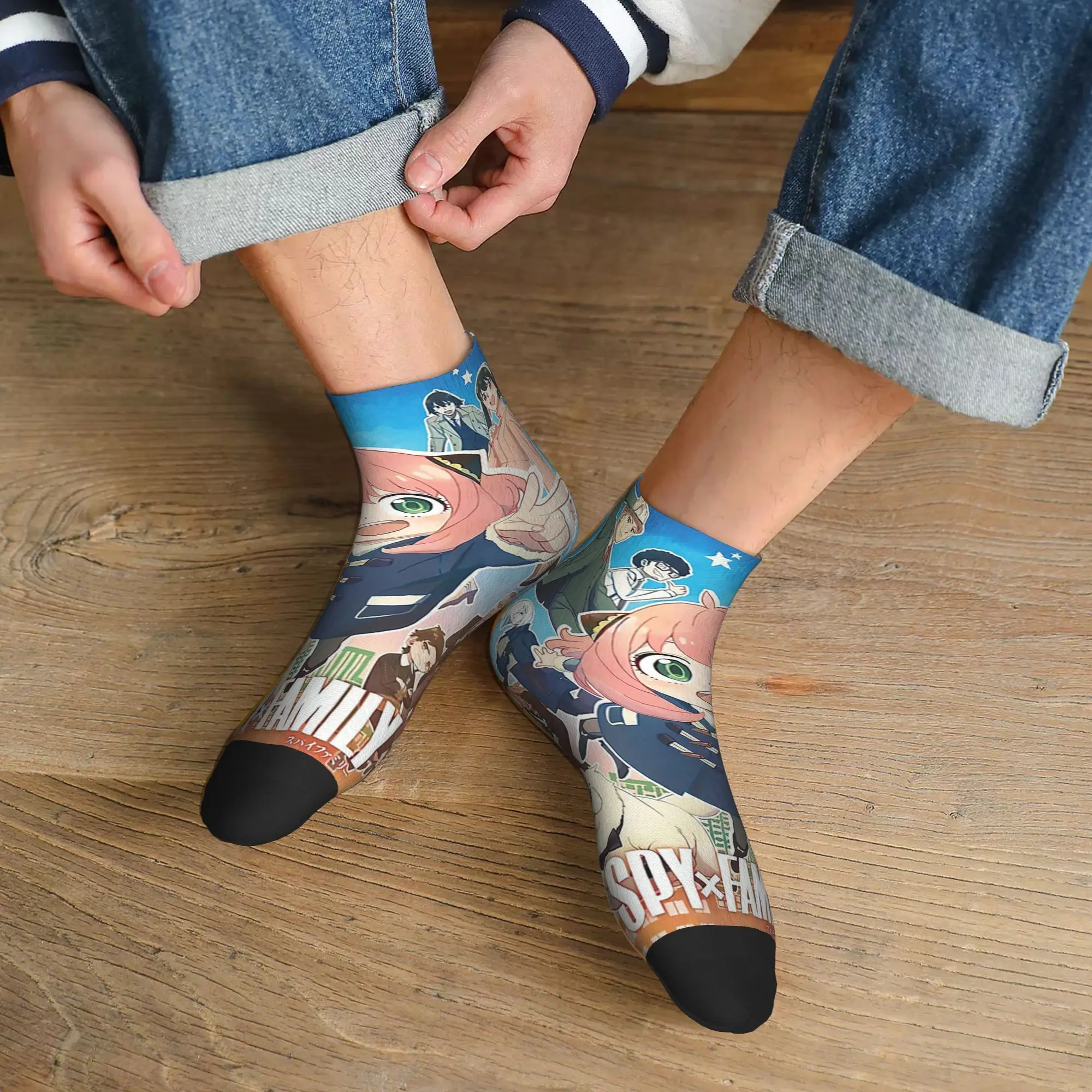 

Всесезонные носки SPY x FAMILY S2, Harajuku, высококачественные носки для экипажа, забавные чулки для мужчин и женщин, подарки