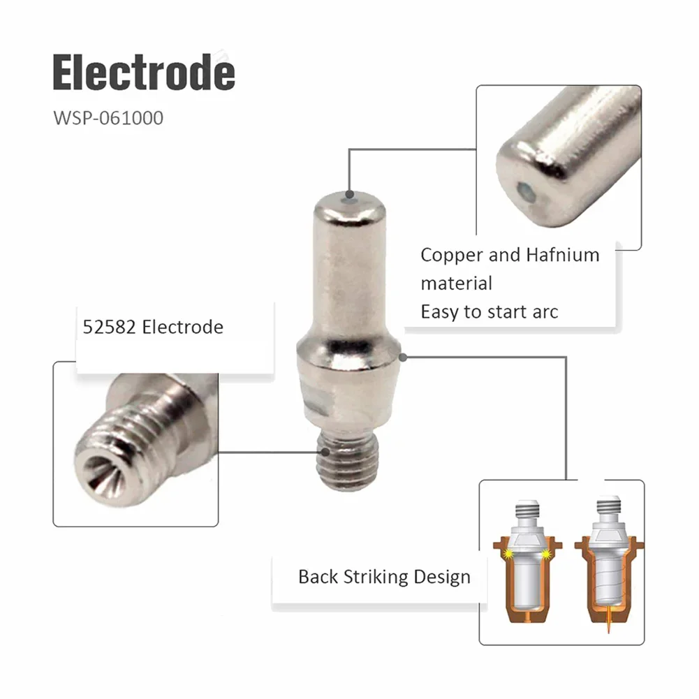 2026 New 40pcs Plasma Tips Welding Accessory Set 1.0mm 1.1mm Electrode 52582 For IPT-60 PT60 PT40 IPT-40 Torch