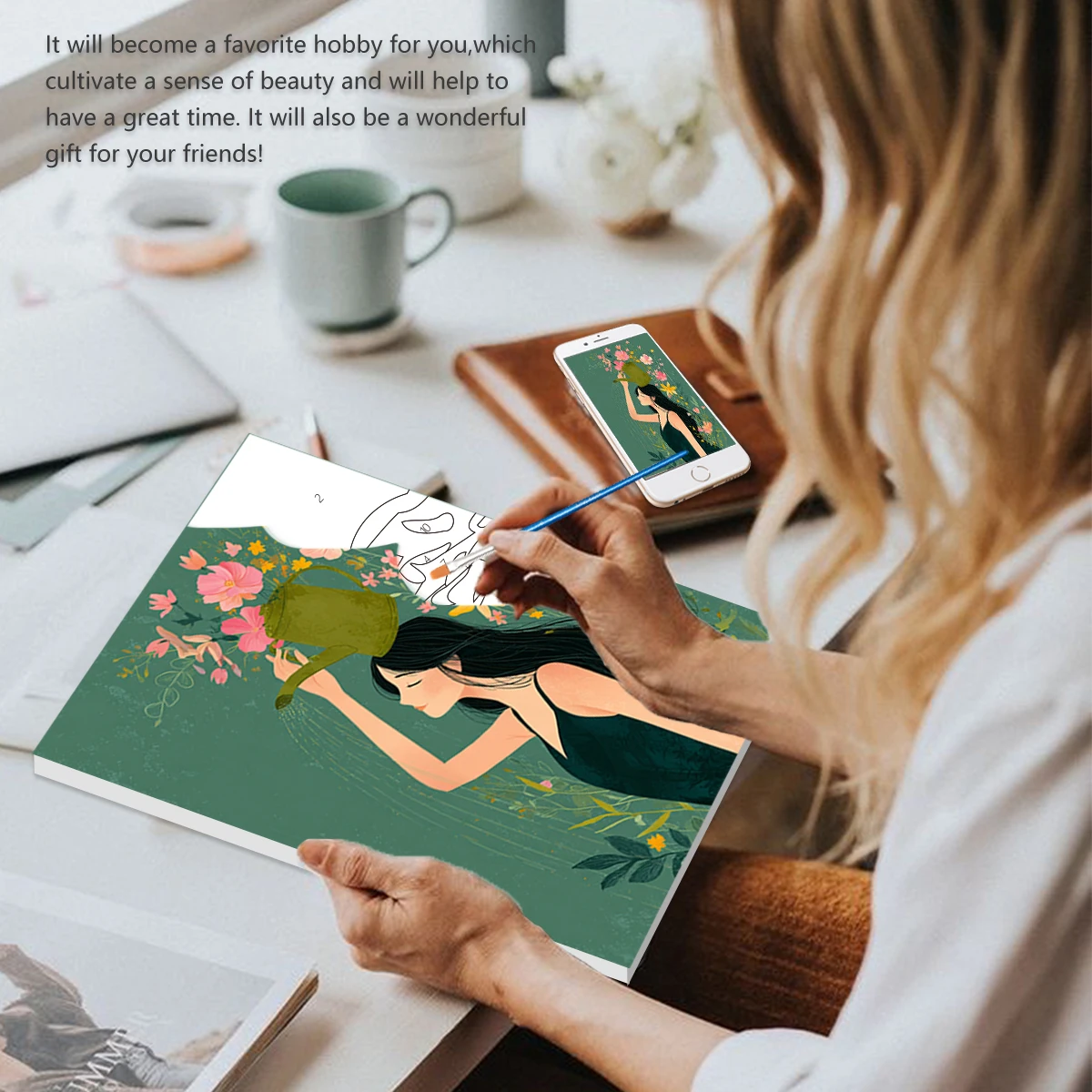 

SDOYUNO Paints By Numbers For Beginner 20*30cm With Frame Simple Picture Plant drawing Paint Kit Oil Art Living Room Decoration