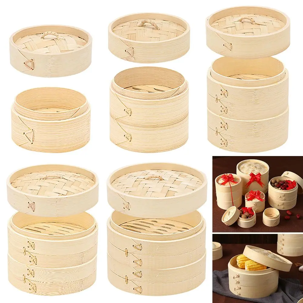 Useful Bamboo Steamer Dumpling Steamers Eco-friendly Natural Wide Application Natural Handmade Vegetable Snack Souvenir Basket