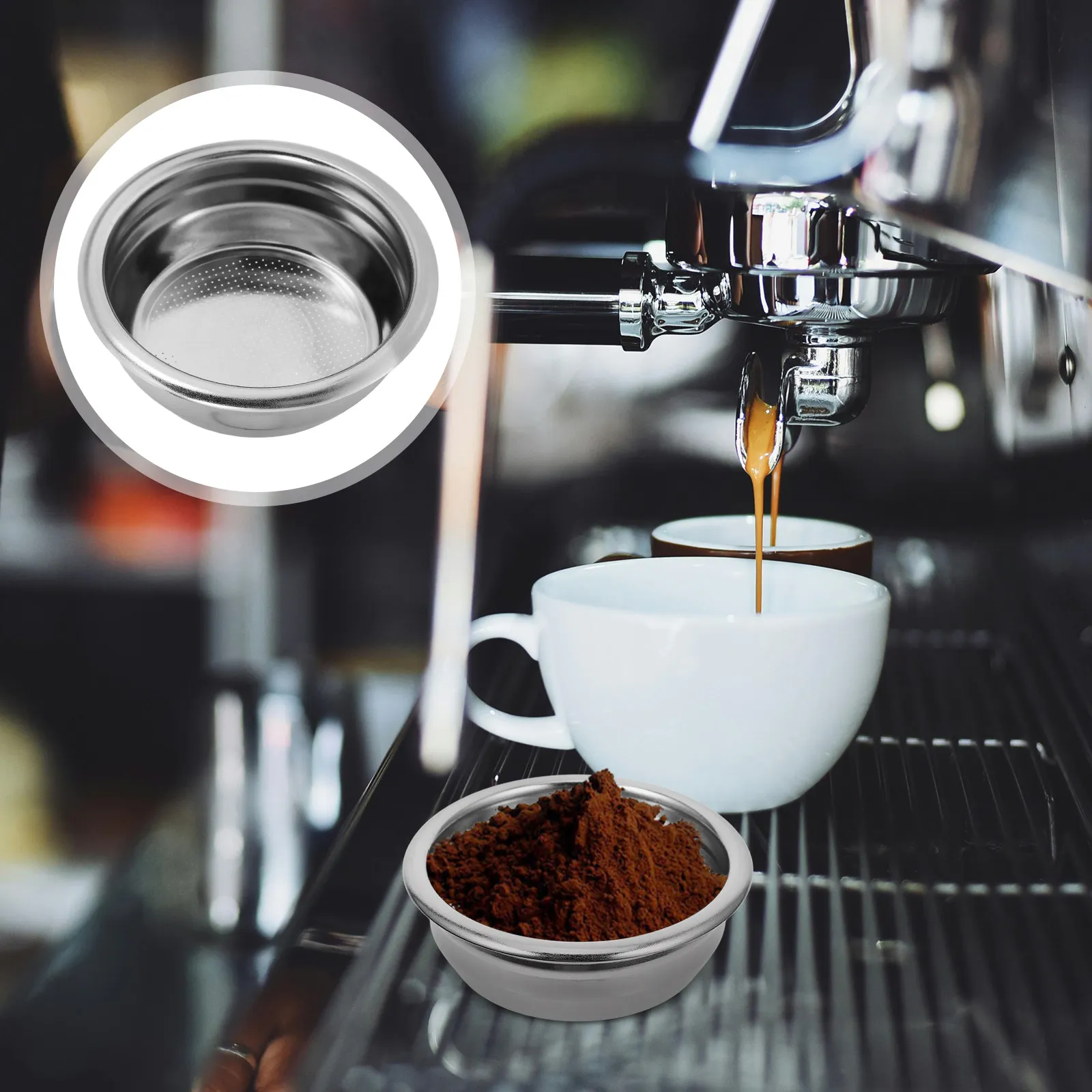 

Металлическая фильтр-чашка для эспрессо из нержавеющей стали, сито для кофейного порошка, универсальная чаша-фильтр для кофемашин и заваривания чая