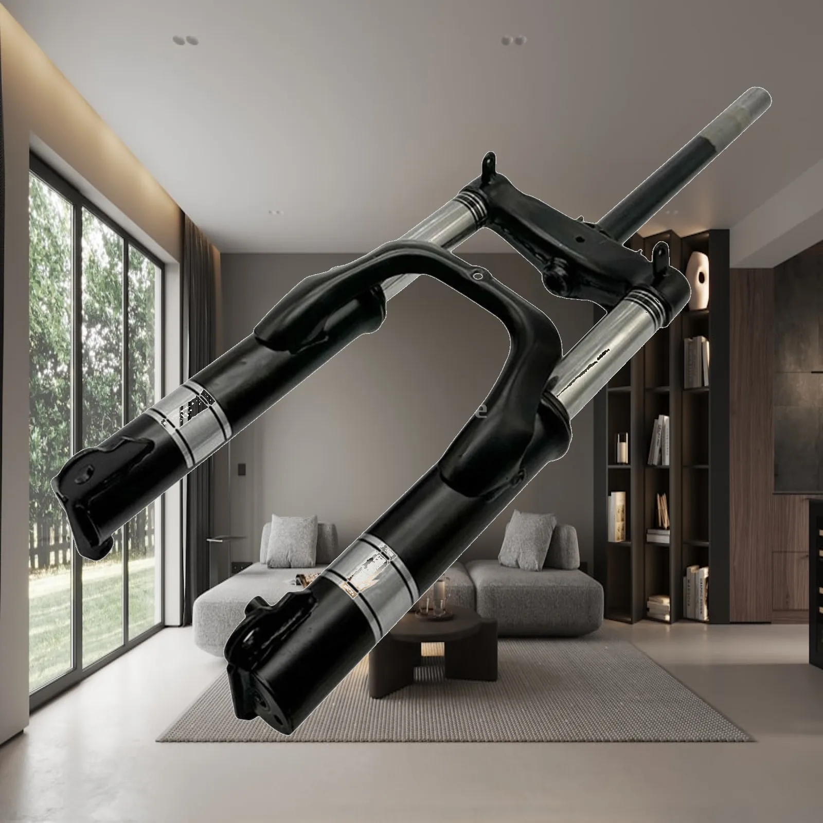 Durable Tricycle Fork Shock Suspension Fork 3.0-8 Tire 10 Hole Through Cast Iron Front Fork for Cycling Repair Accessories