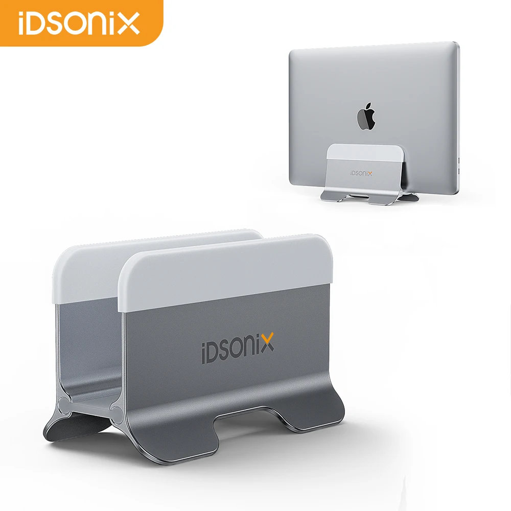 iDsonix Laptop Vertical Stand Desktop Gravity Holder Save Space Aluminum Alloy Anti-Slip Stand for iPad Macbook Air Pro Tablet