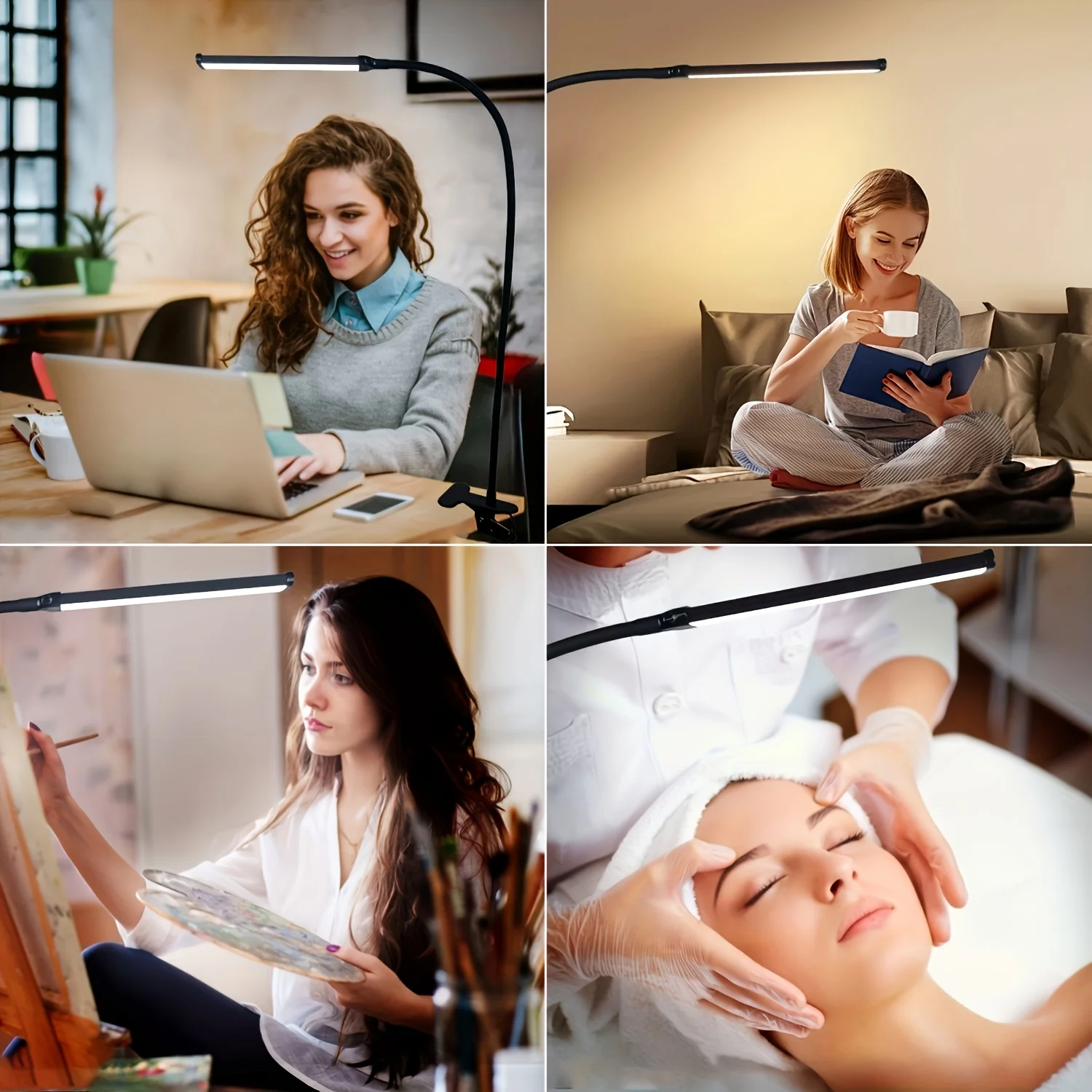 10 واط LED لمبة مكتب مع المشبك عكس الضوء كليب على ضوء القراءة 10 مستوى السطوع 3 طرق الإضاءة مرنة طاولة الدراسة مصباح USB