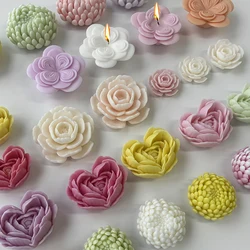 3D Austin Rose Peony Chrysanthemum Flower Candle Silicone Molds Diy Love Flowers Soap Plaster Chocolate Ice Cake Baking Mold