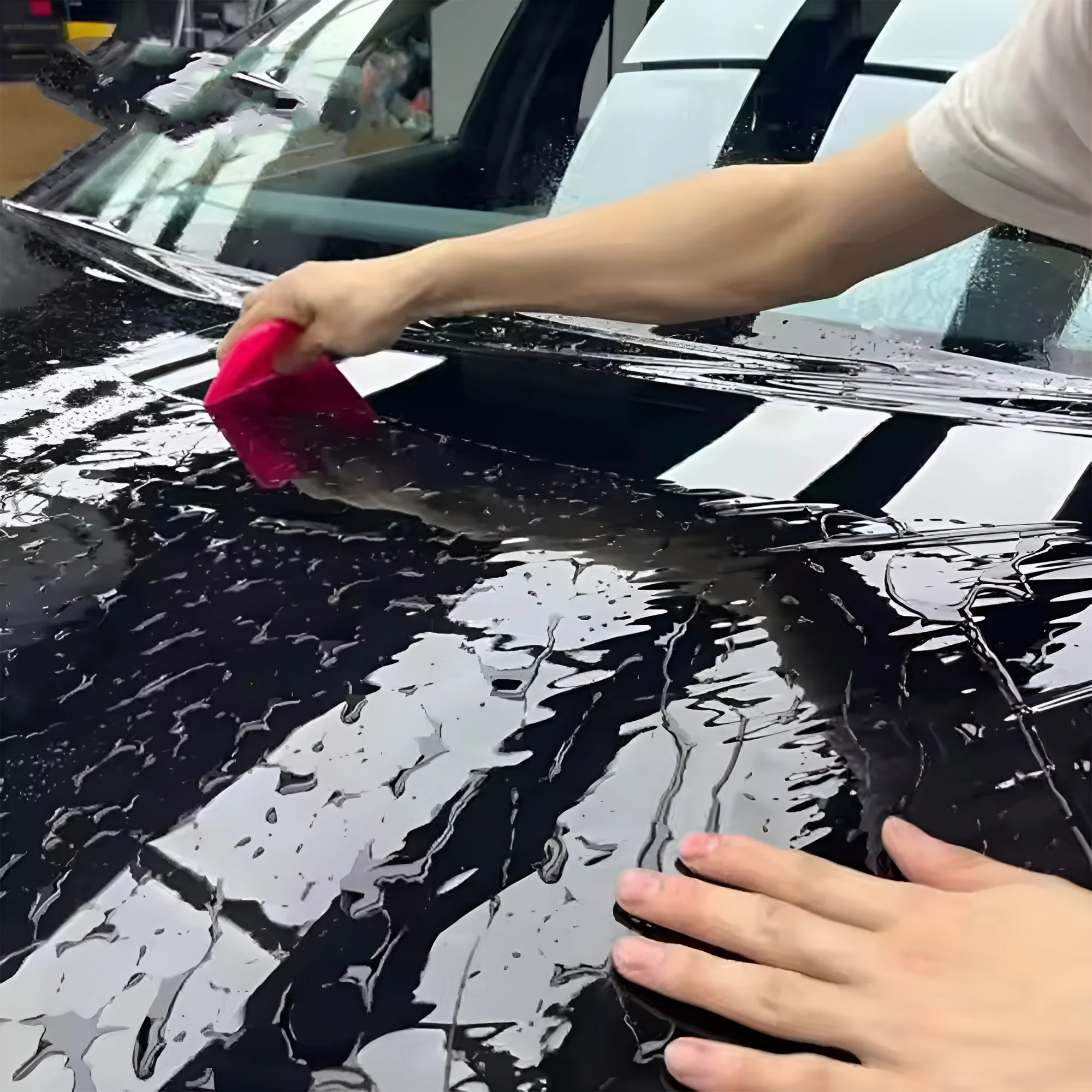 152 سنتيمتر عرض طبقة حماية الطلاء الأسود اللامع قسط بولي TPU PPF ضمان 5 سنوات عالية الجودة وظيفة الشفاء الذاتي التثبيت الرطب #6