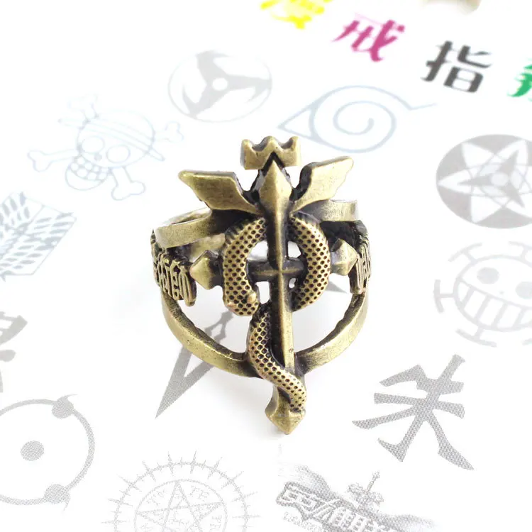 Anime Fullmetal Alchemist Metal Ring Edward Alchemist Logo Necklace Cosplay Props Backpack Jewelry Accessories