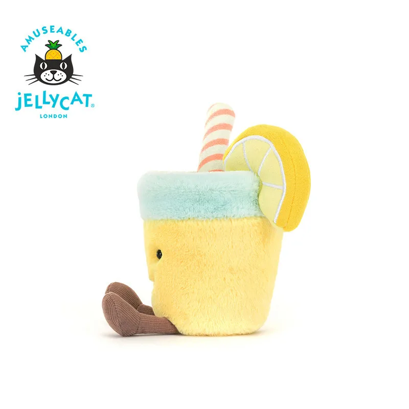 【EN STOCK】 JELLYCAT UK jus de citron en peluche poupée sac pendentif avec sac Jellycat jus de citron en peluche porte-clés anniversaire cadeau de noël
