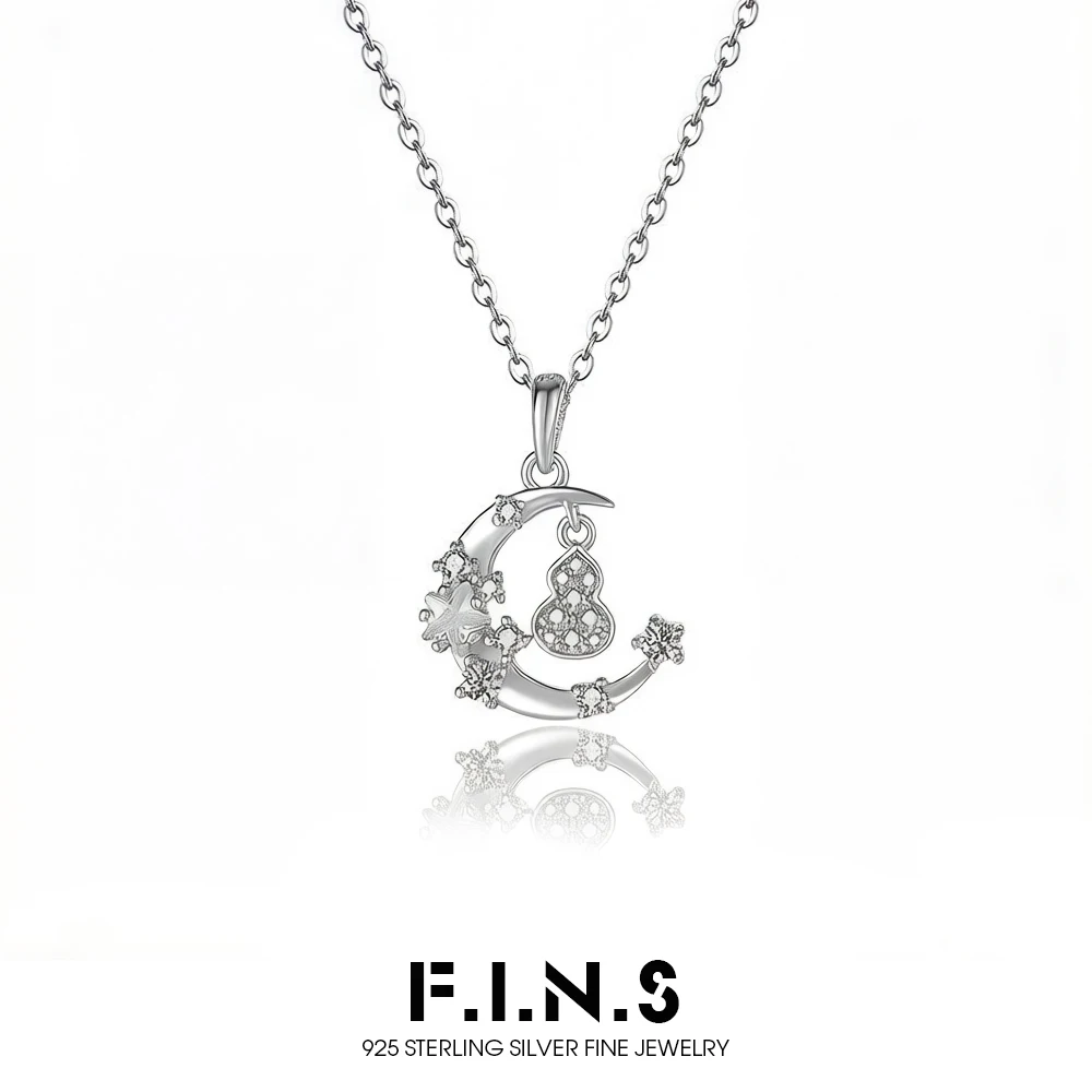 

Оригинальное ожерелье F.I.N.S из стерлингового серебра S925 с подвеской в виде луны, роскошные подвески в виде тыквы, цветка и звезды, цепочка на ключицу, изысканные ювелирные украшения и аксессуары.