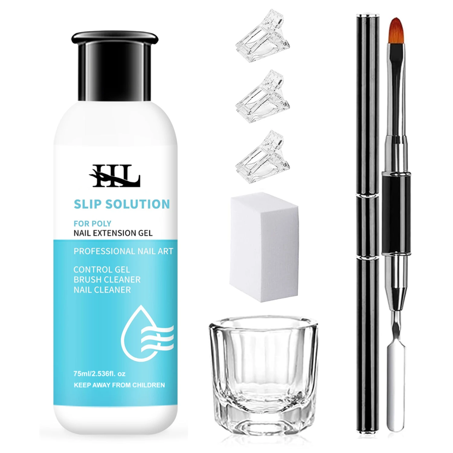 75ml HL Slip Solution for Poly Gel Builder Acrylic Gel Brush Cleaner Quickly And Thoroughly Remove Nail Polish