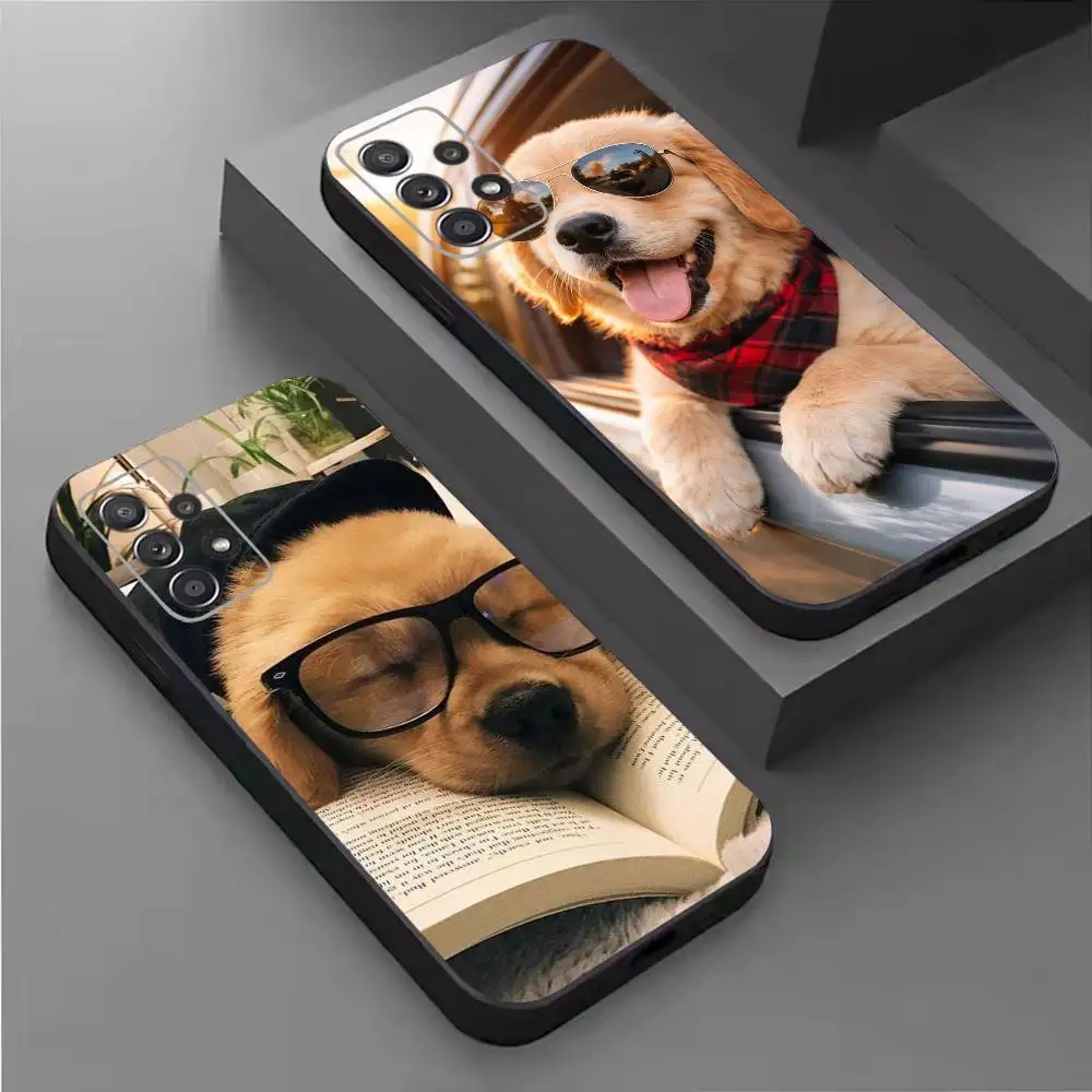 Dog-cute-warm Phone Case For Samsung S26,25,24,21,22,21,20,10,9,8,7,6,5,Ultra,Plus,Fe,Lite Black Shell