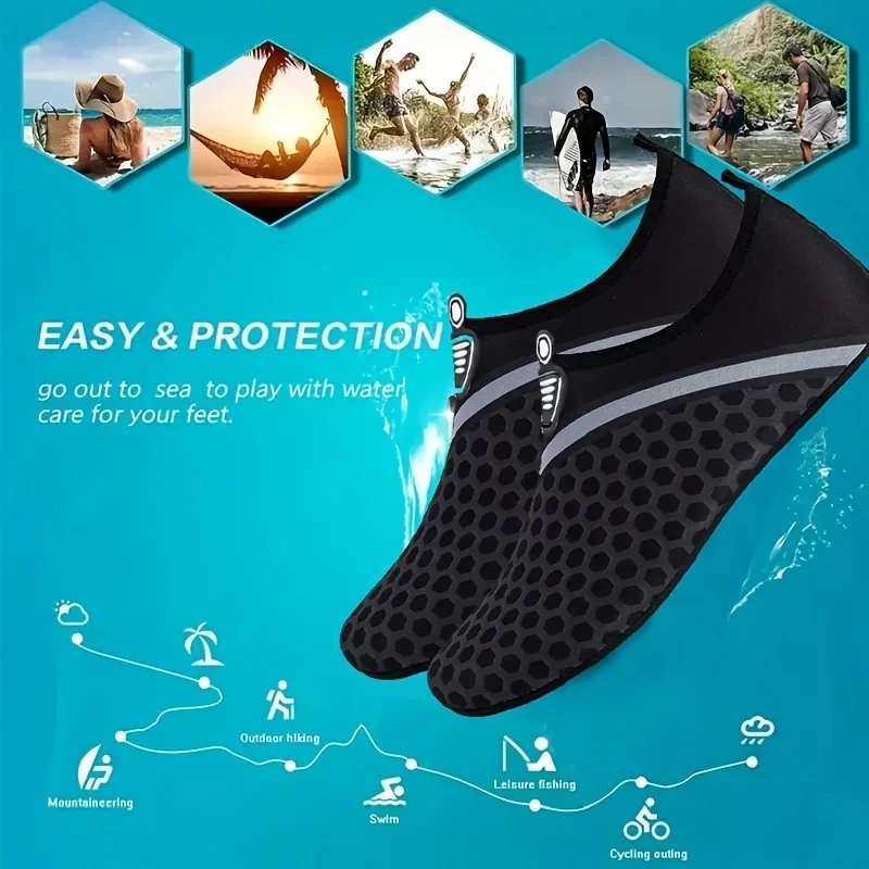 Cepat kering sepatu air Non-Slip sepatu Creek musim panas Sandal pantai Aqua sepatu datar Sandal pinggir pantai untuk pria wanita sepatu Sungai