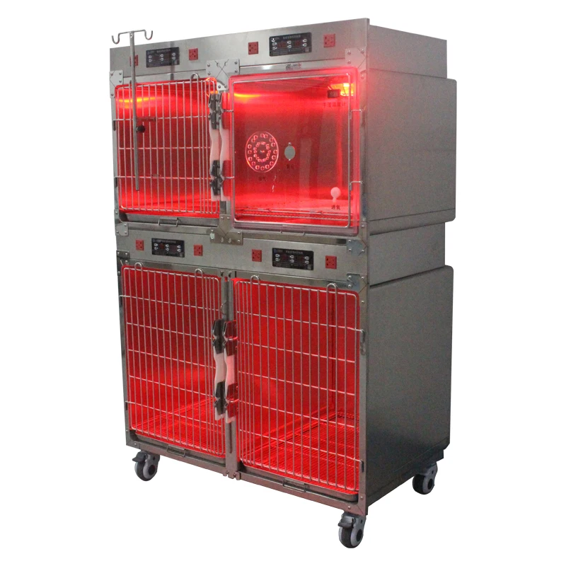Jaula Grande de Acero Inoxidable 304 para Mascotas, Jaula Cuadrada Modular para Cachorros, Jaula Veterinaria de Esquina