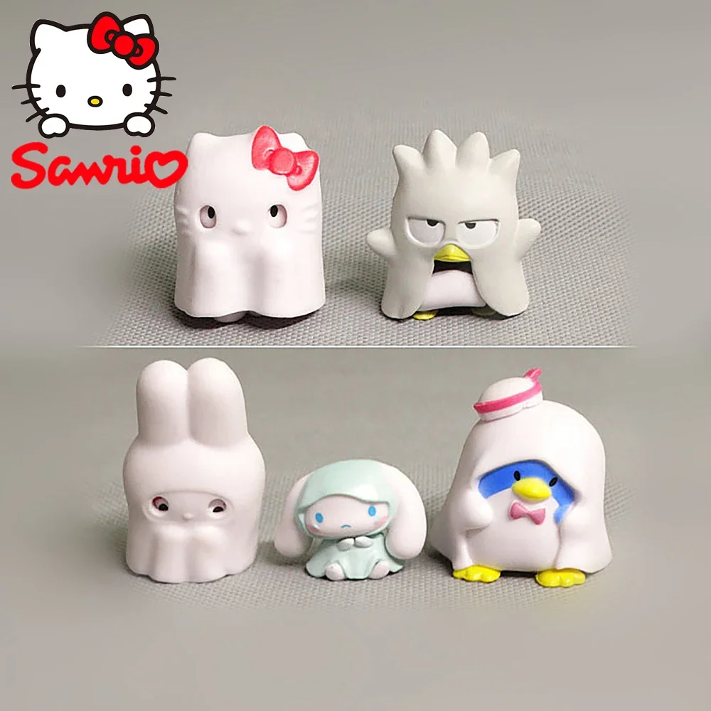 Hello Kitty Ghost Shapes Sanrio 4Cm Figurka My Melody Anime Kawaii Melody Kuromi Kolekcja akcji Materiały pcv Prezenty dla dzieci