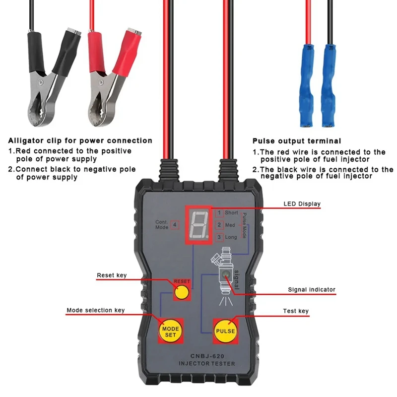 Black Injector Flush Cleaner Professional Car Fuel Injector Tester Fuel System Scan Tool 4 Pluse Mode Automotive Cleaning Kit