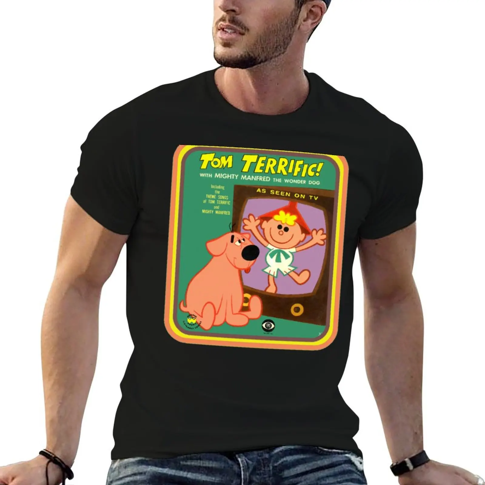 Chien Tom Terrific! T-shirt homme, t-shirts pour hommes, t-shirt en coton, t-shirts 100% coton