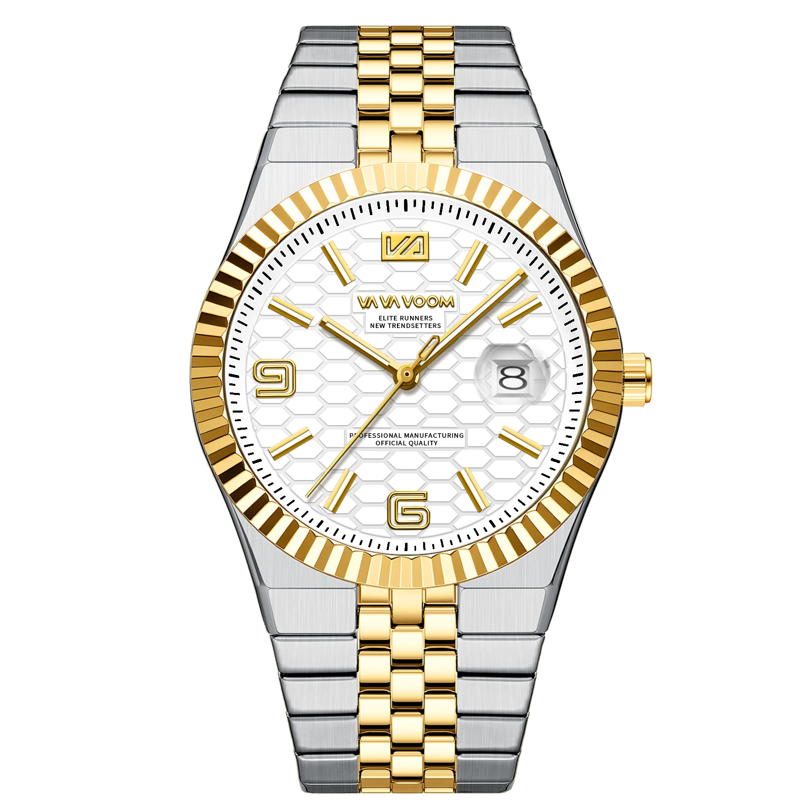 2025 New Men Watches Gorgeous Blue Gold 40mm Classic Clock Stainless Steel Diving Series Waterdrop Calendar Quartz Watch for Men