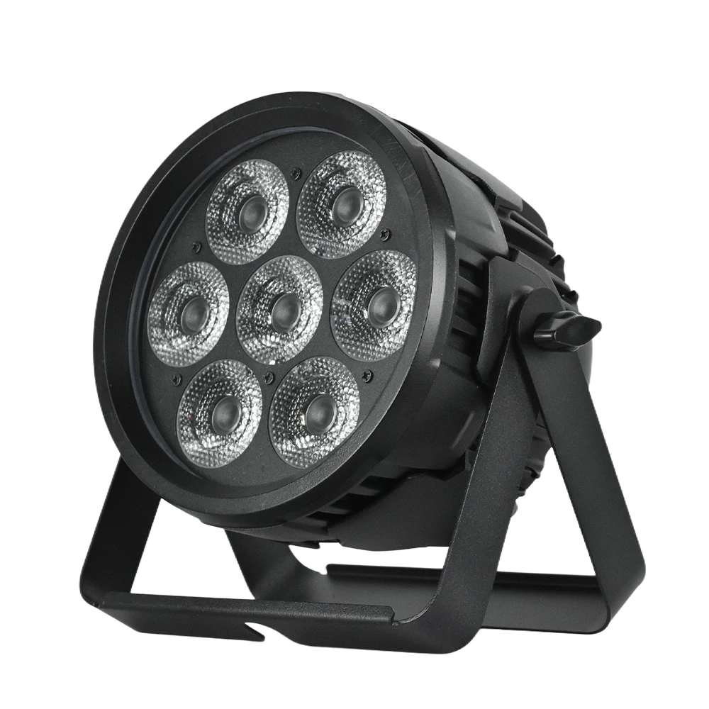 YUER 150W 7x20W RGBWA+UV Waterproof Par Light DMX512 RDM IP65 Sound Activated Linear Dimmer for Outdoor Indoor Events