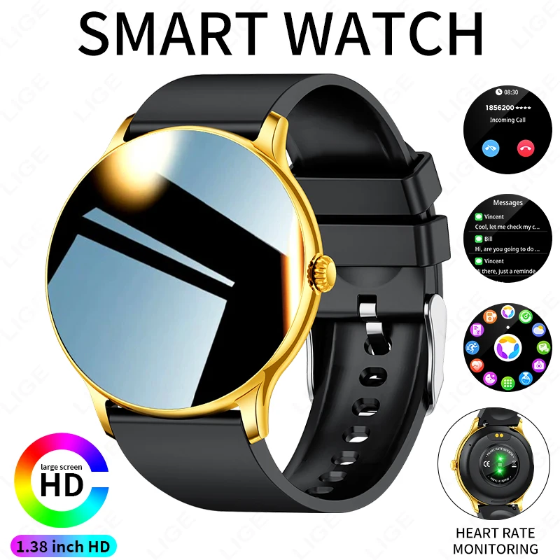 

LIGE 2025 Bluetooth Call Full Touch HD Thin Screen Smart Watch Women IP68 Waterproof Watch Sport Fitness Tracker Smartwatch Men