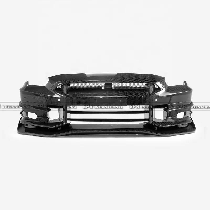 Well-made double-sided dry carbon front bumper for 2024 + Nissan R35 GTR TSM24 models, including front lip and front lower