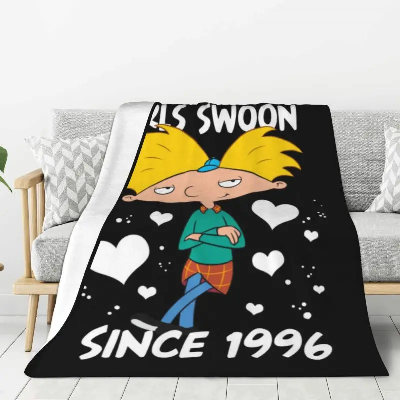 Custom Hey Arnold Animated Anime Helga Pataki Blanket Warm Fleece Soft Flannel Throw Blankets for Bedroom Couch Car Autumn