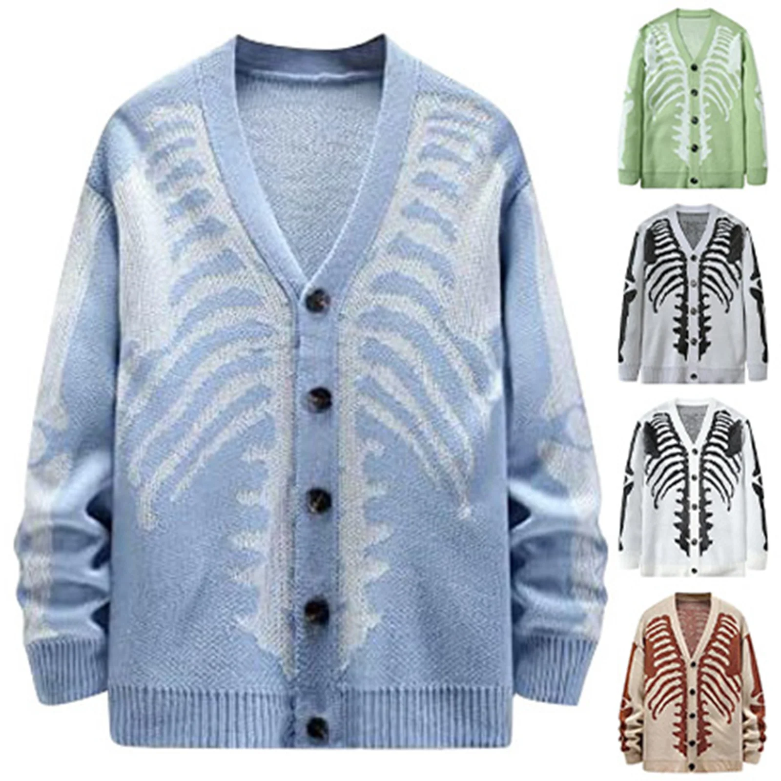 Unisex Halloween Knit Sweater Long Sleeve Cardigan For Men And Women Womens Sports Zipper Cardigan Sweater Jacket Cardigan