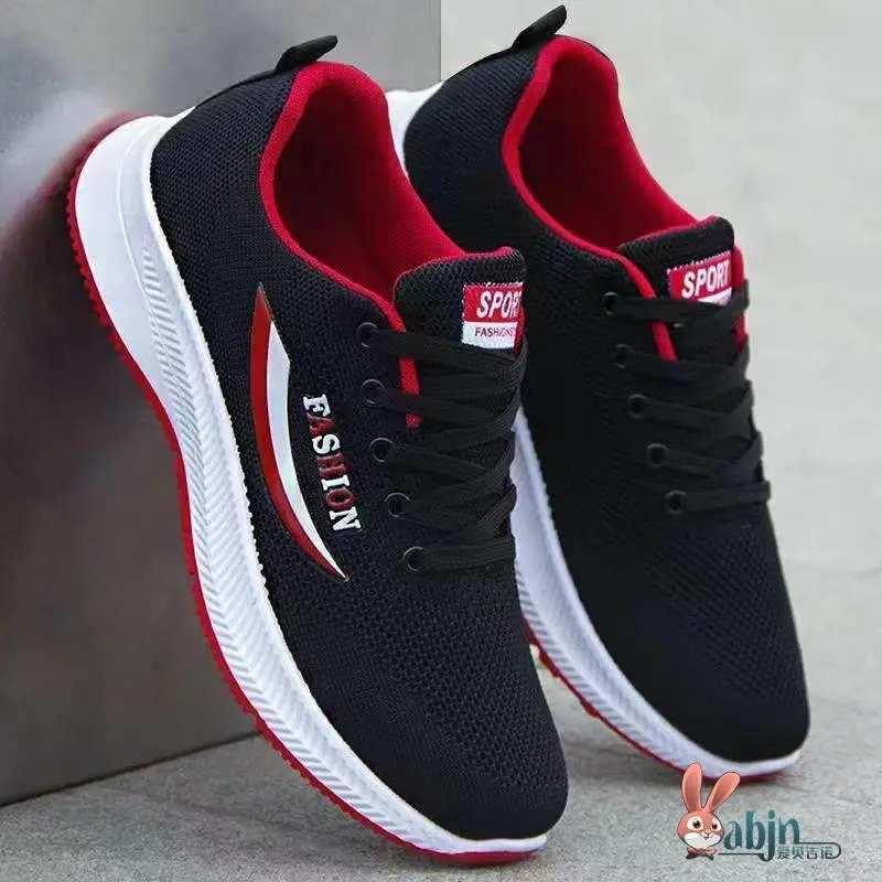 

Men's Spring Lightweight Running Sports Shoes Anti-slip Wear-resistant Breathable Casual Shoes Soft Bottom Work Shoes
